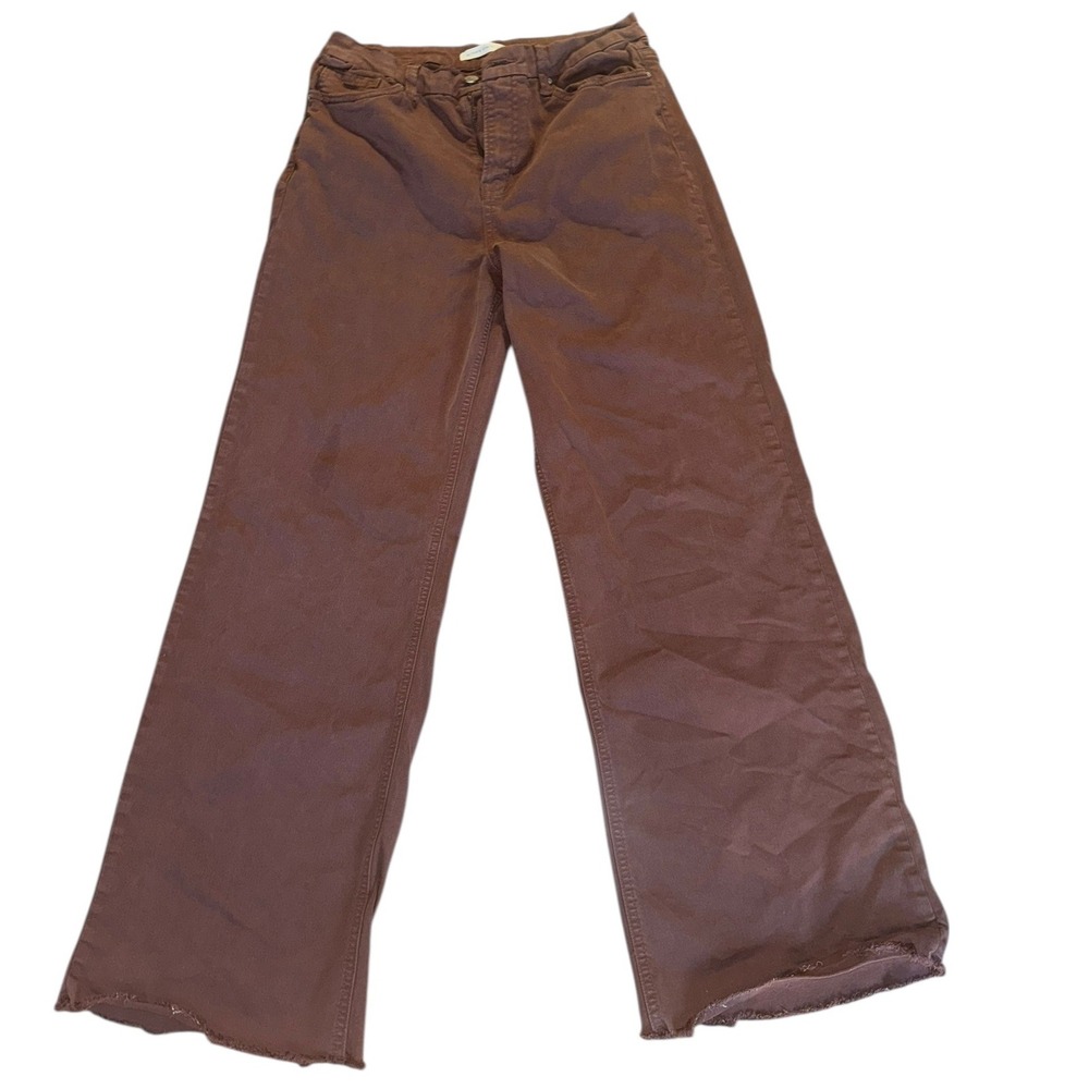 Altar State Wide Leg Cropped Jeans Brown Size 30 Raw‎ Hem Casual